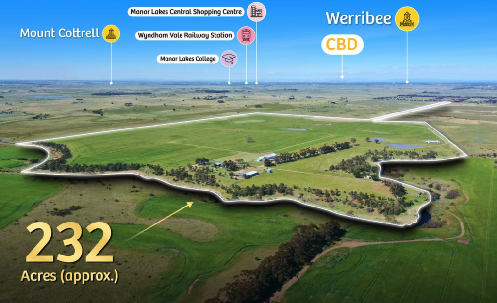 Detail of the Little River, VIC property, which featured a private airfield, a renovated dwelling and extensive water storage