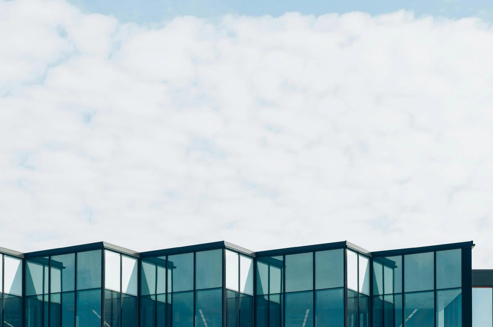 Modern glass and steel building facade