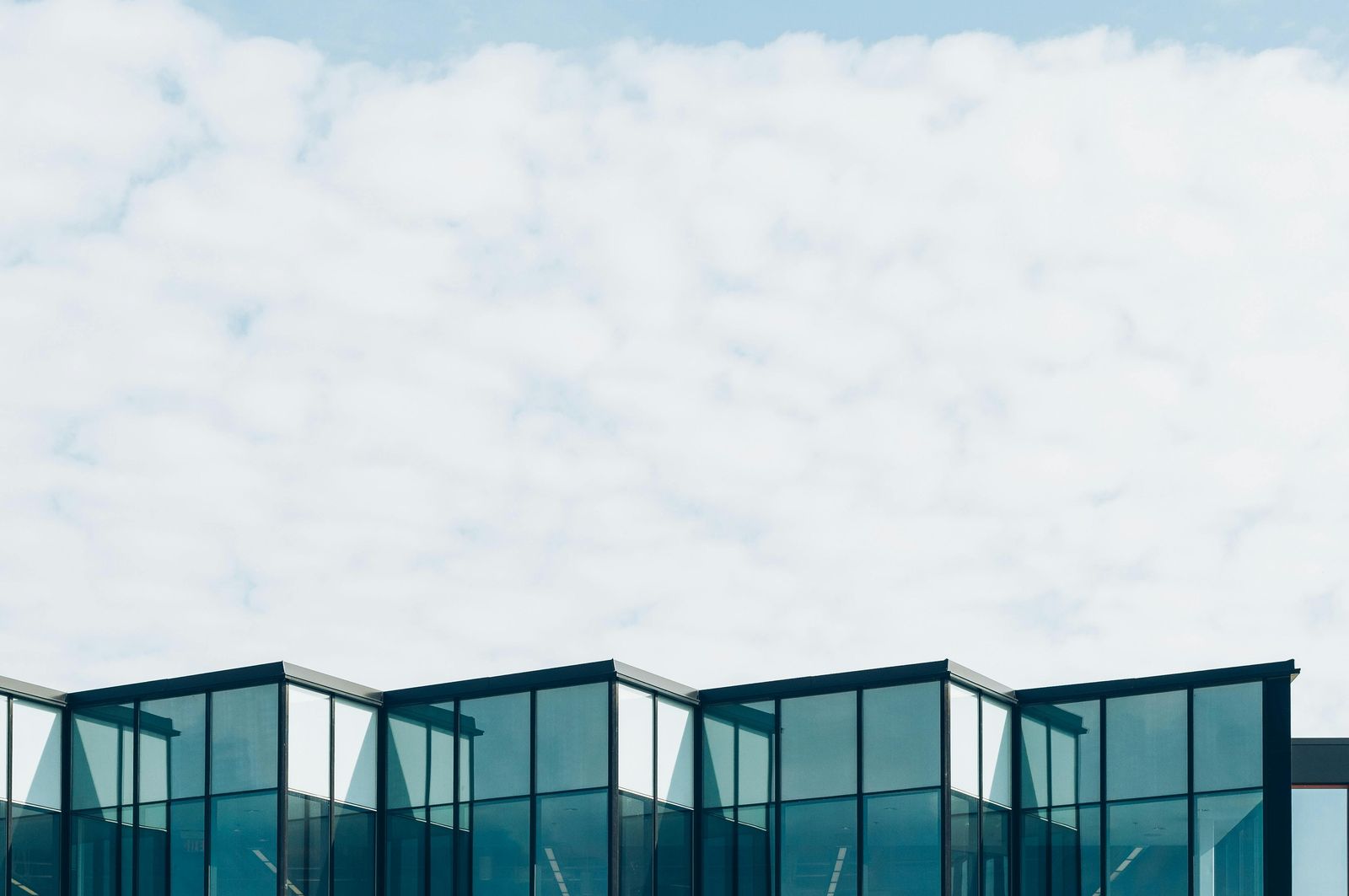 Modern glass and steel building facade