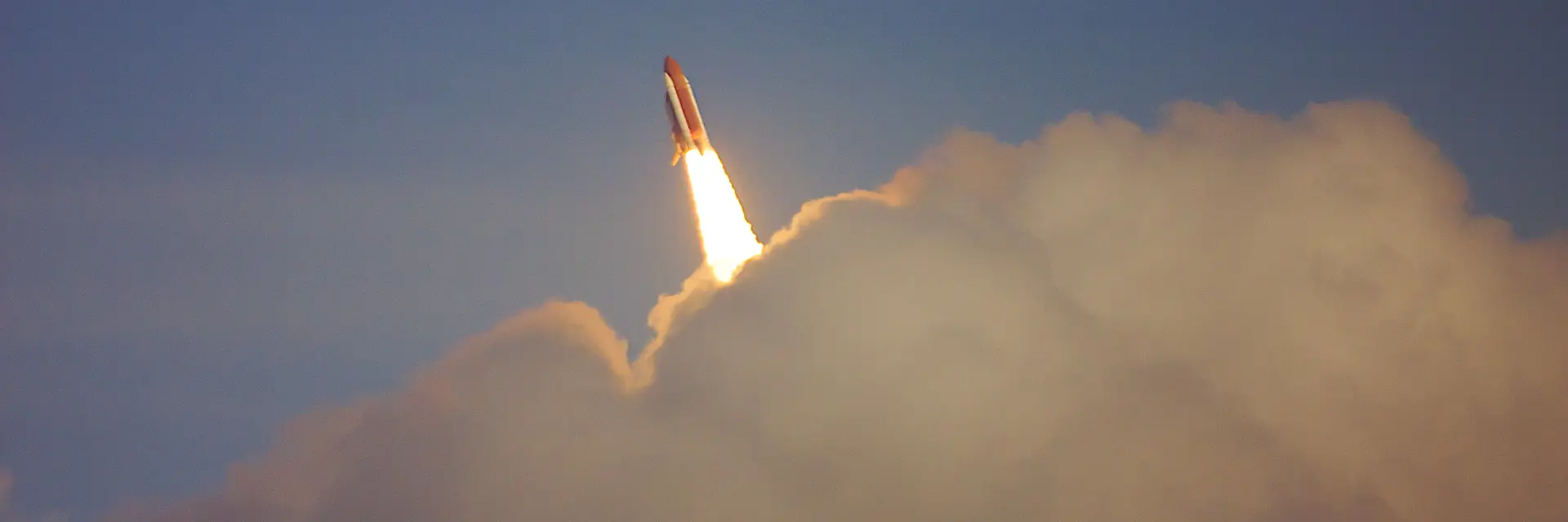 A rocket that has just launched