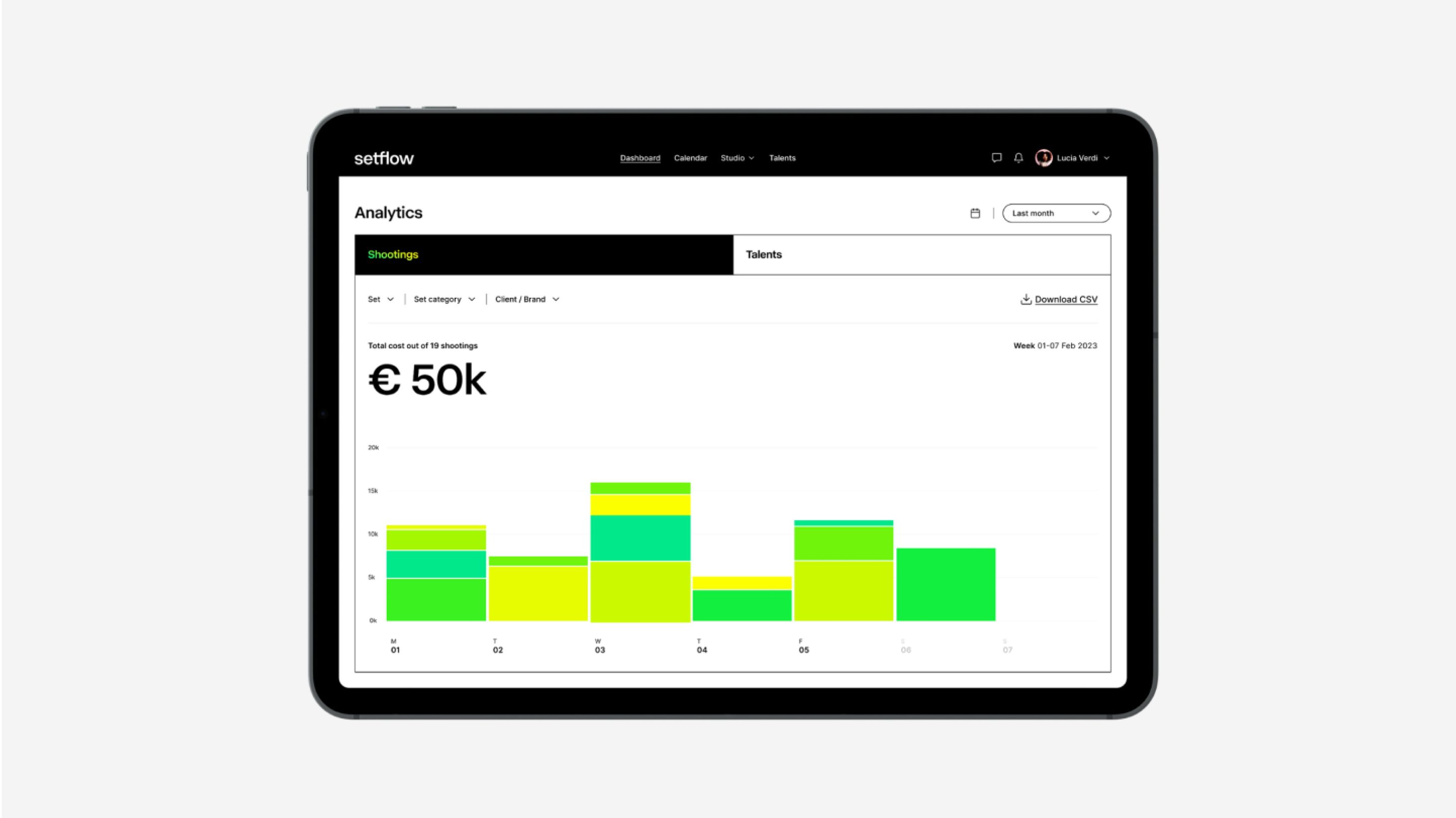 A dashboard as a centralized interface to manage the pre-production process
