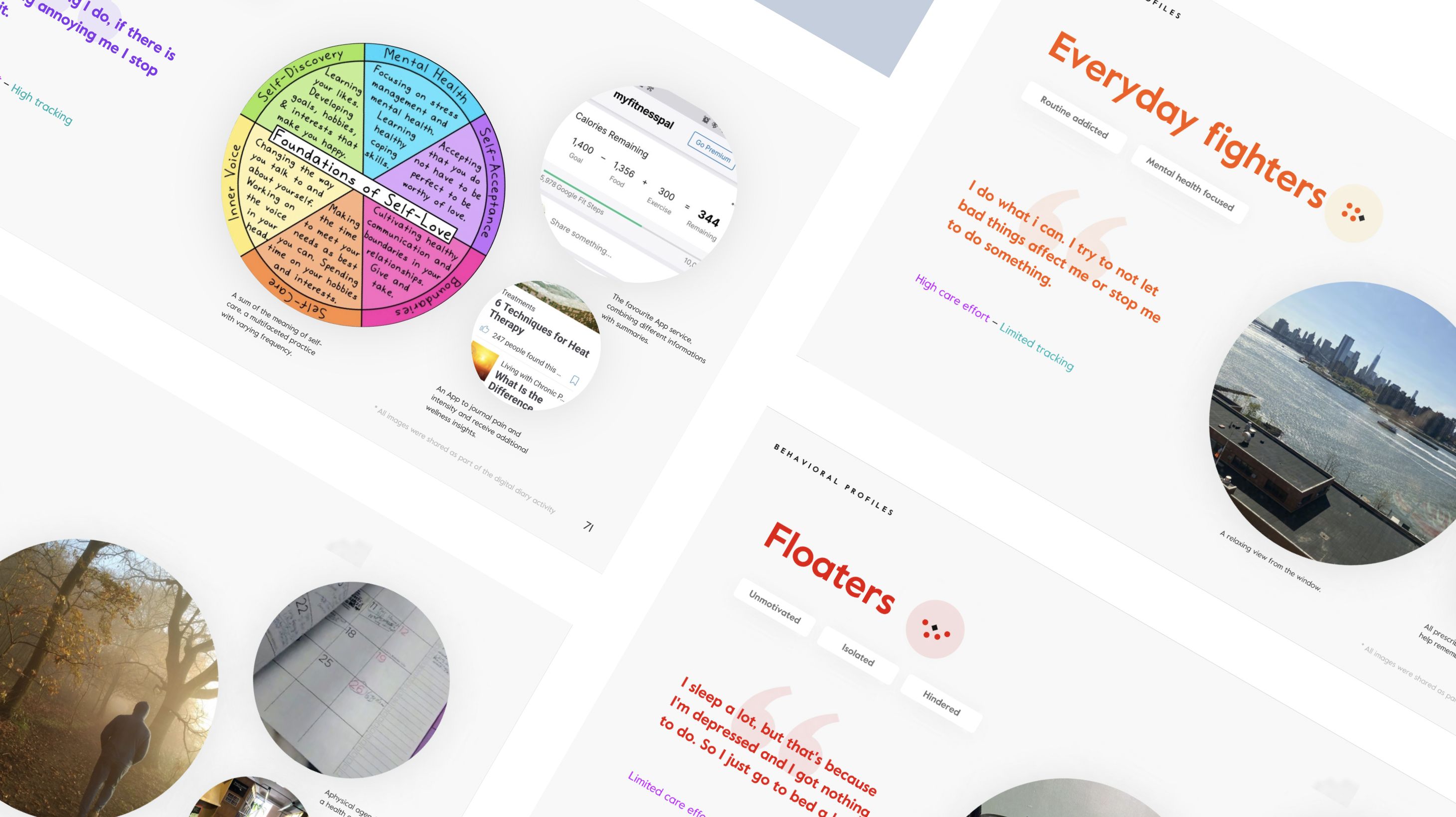 An overview of the six behavioral profiles created based on their care and tracking level