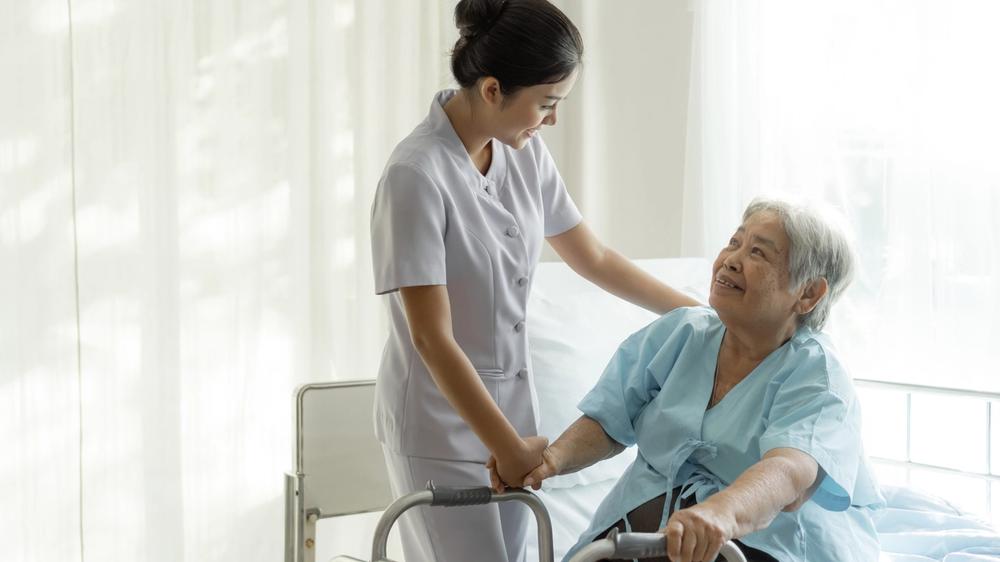 Physician cares for elderly patient
