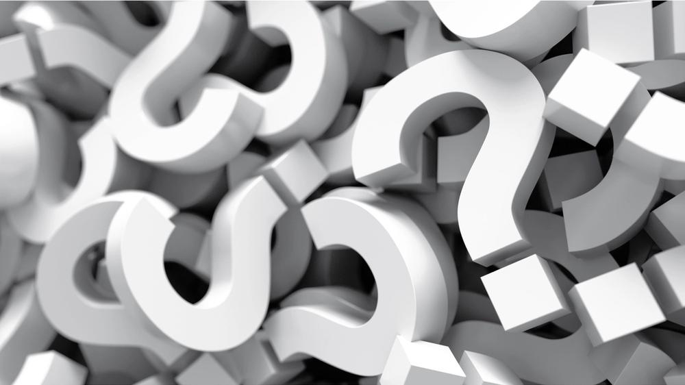 question mark blocks in a large pile