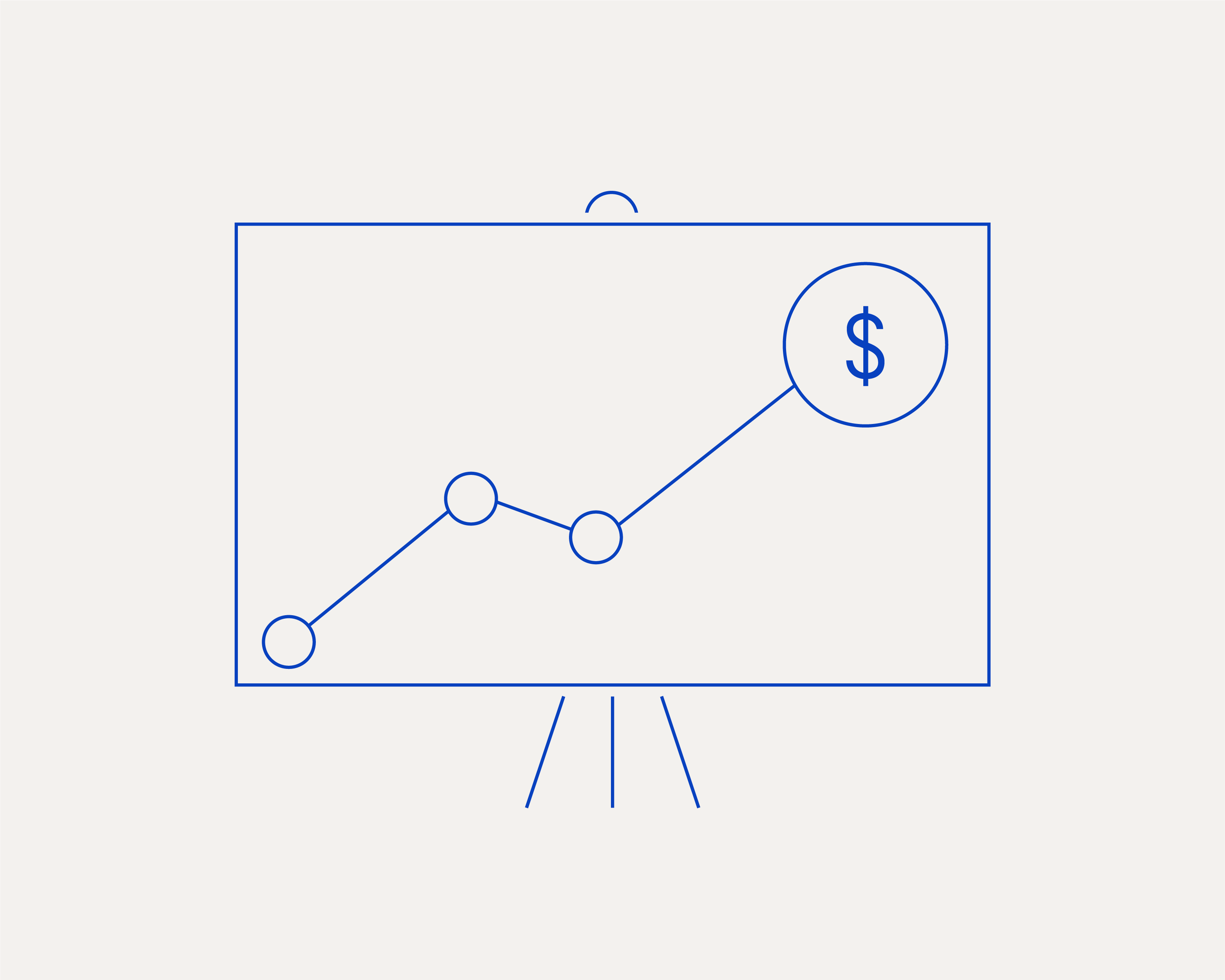 Graphic of whiteboard with financial projections