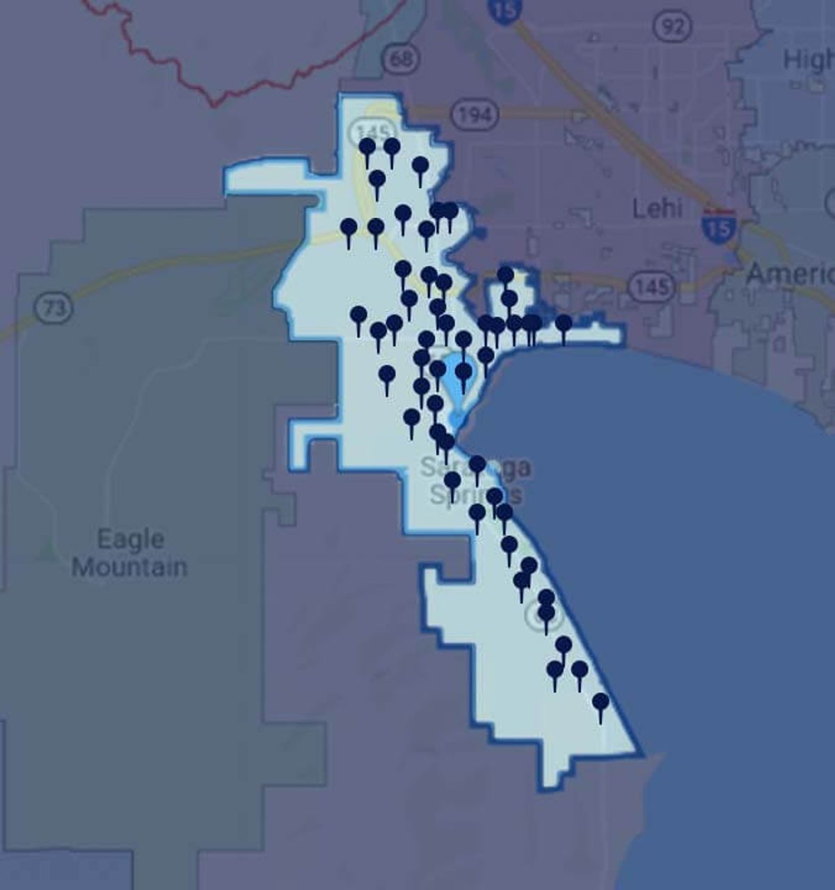 Saratoga Springs Service Map