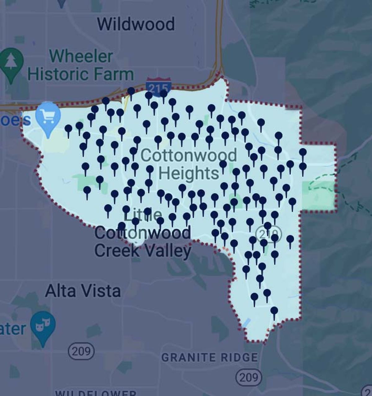 Cottonwood Heights Service Map