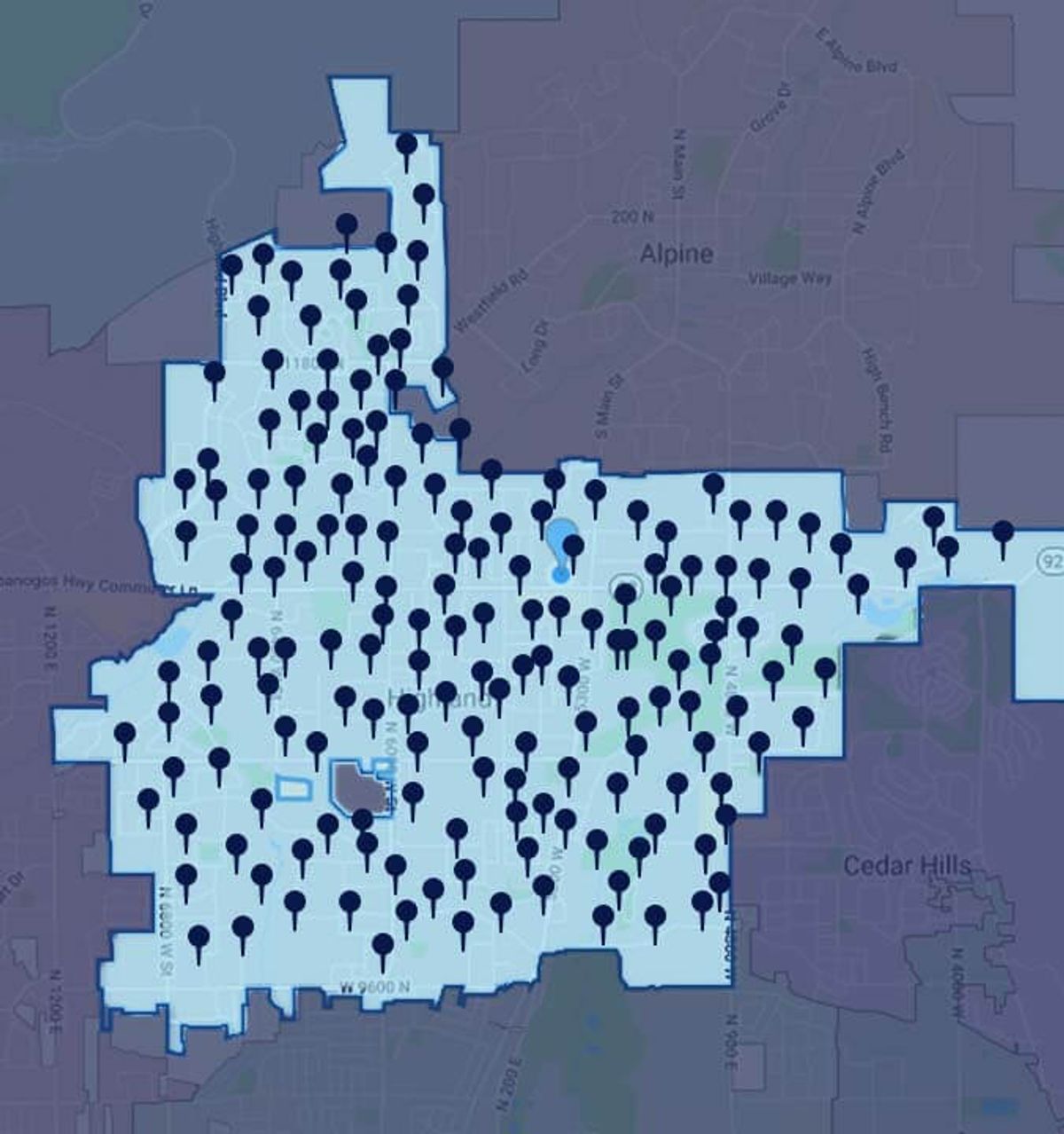 Highland Service Map
