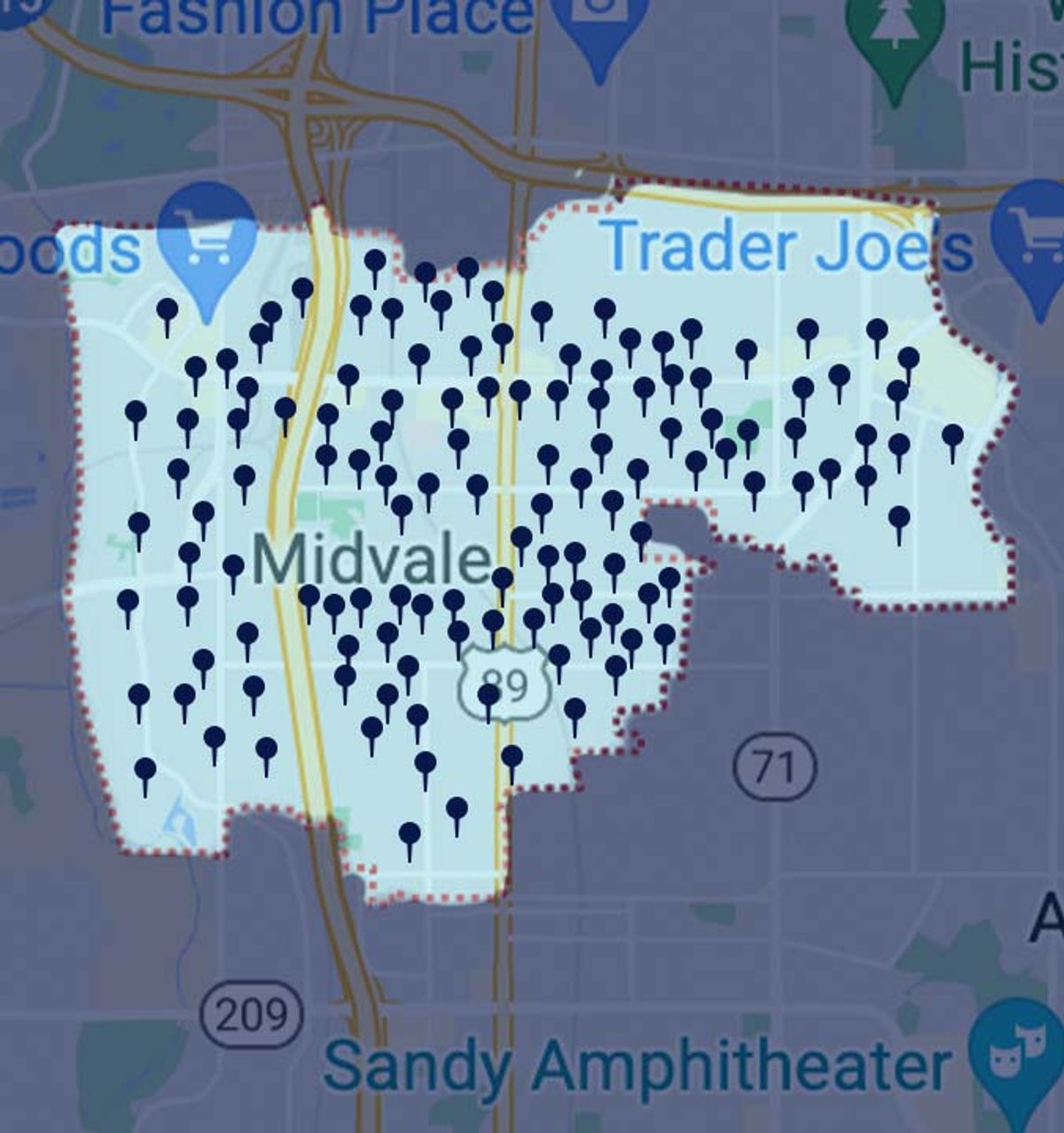 Midvale Service Map