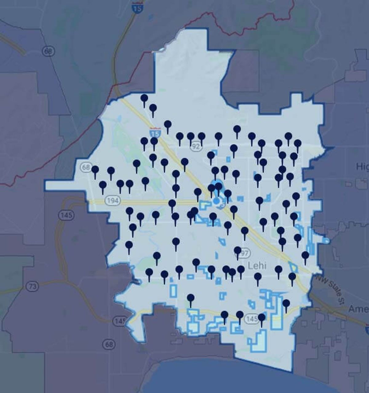 lehi service map
