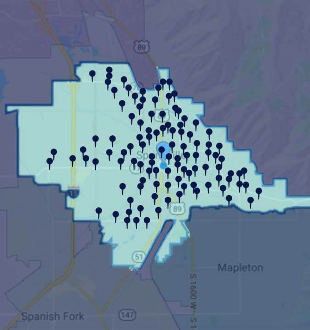 Springville Service Map