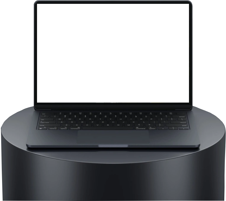 ASCO website mockup on pedestal