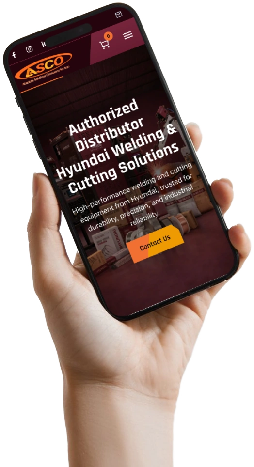 ASCO mobile website shown on mobile device held in hand