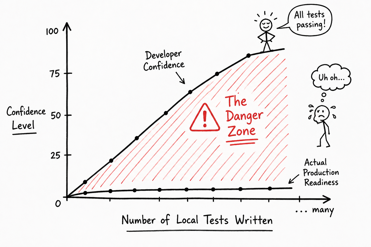 A hand-drawn graph with