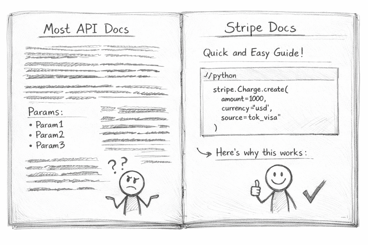 Two side-by-side doc pages: 