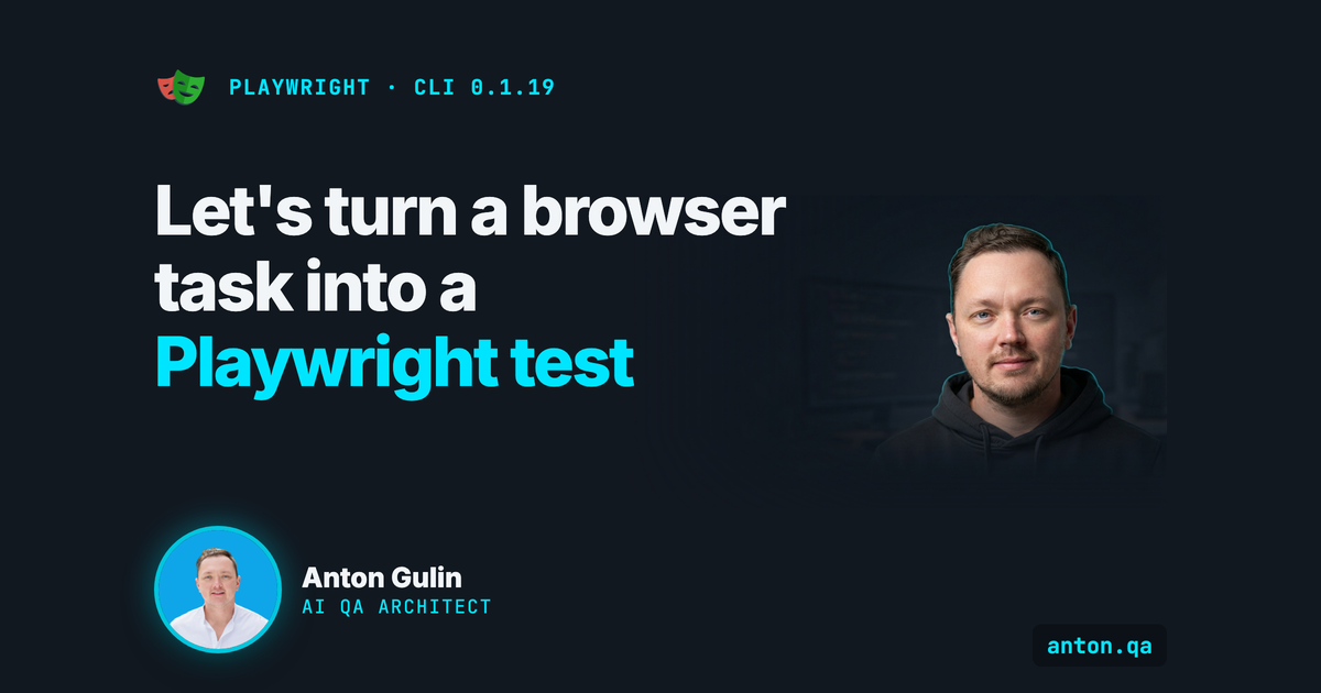 Let's turn a browser task into a Playwright test