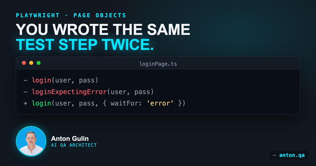 Reuse One Page Object Method for Success and Failure Cases