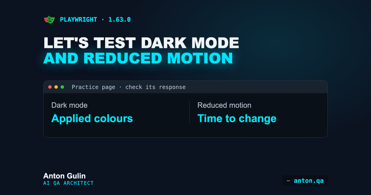 Let's test dark mode and reduced motion