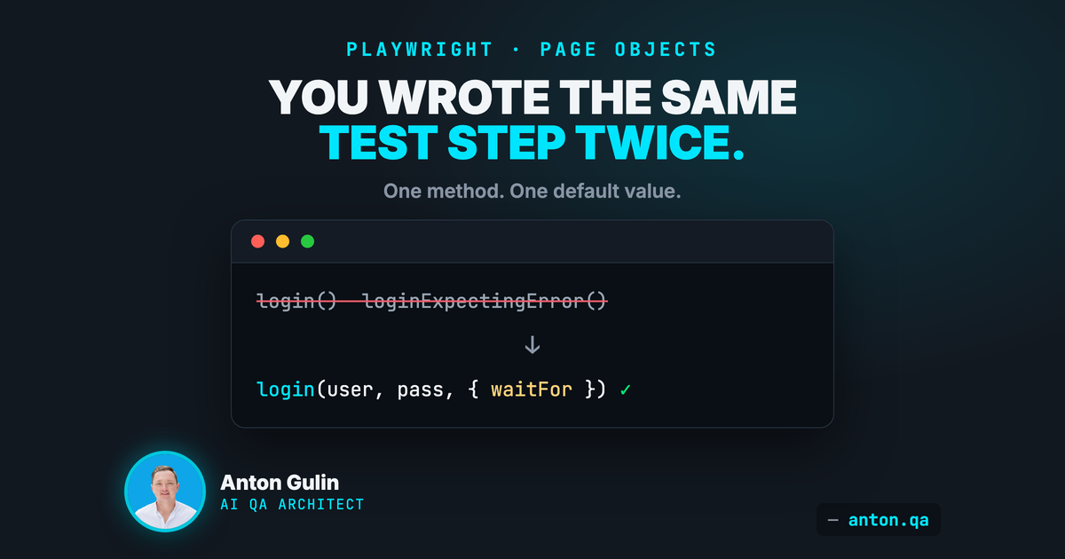 Reuse One Page Object Method for Success and Failure Cases