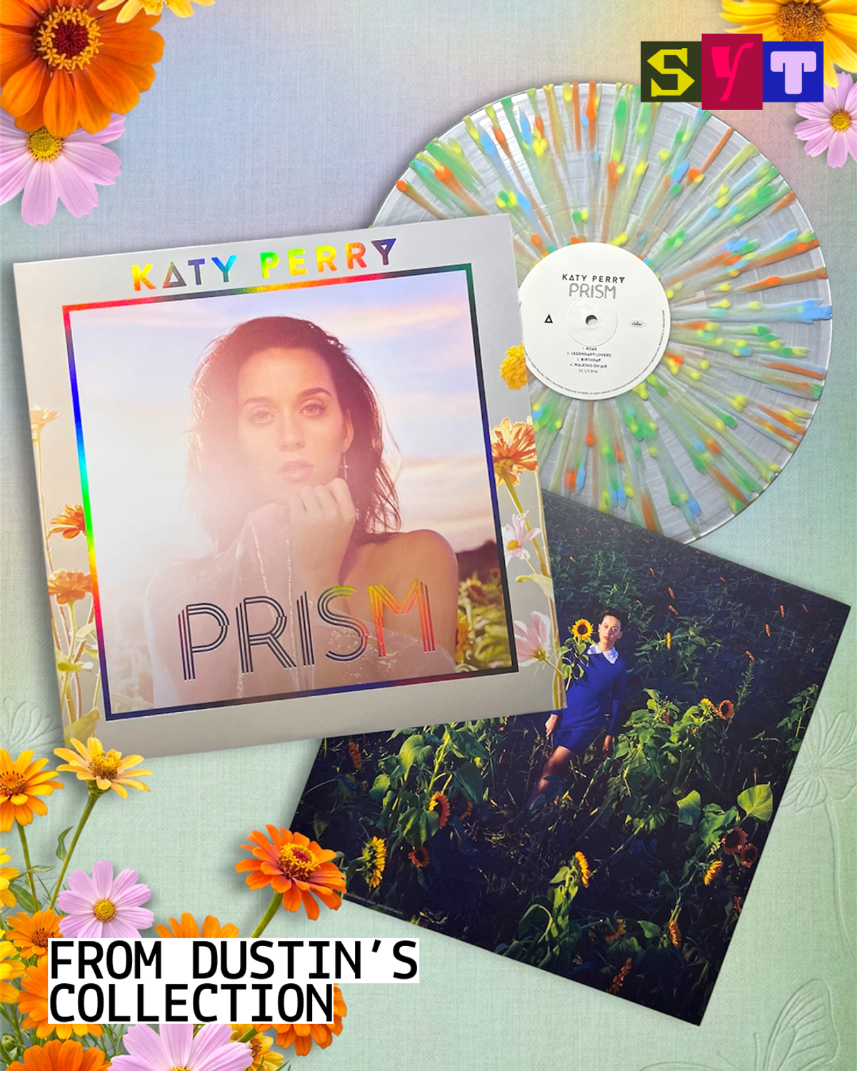 A photo of the 10th anniversary vinyl repress for Katy Perry's "Prism" from Dustin's collection.