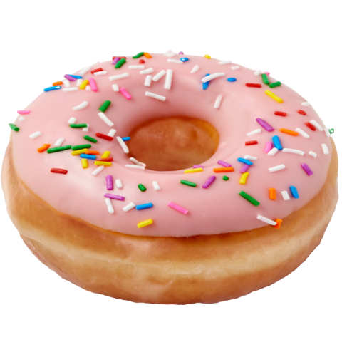 Picture of Strawberry Iced Doughnut with Sprinkles
