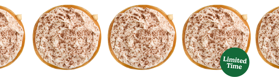 Start your morning in Italy with the Tiramisu Inspired Doughnut. This unglazed shell is filled with tiramisu flavored Kreme™, topped with a rich sweet creme flavored buttercreme, and finished with a dusting of cocoa. With just the right balance of sweetness and slight bitterness, this doughnut makes the perfect refreshing yet decadent treat.