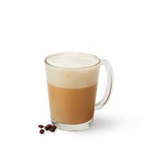 Cappuccino in a glass mug