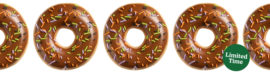 Krispy Kreme Chocolate Iced Doughnut with Halloween Sprinkles