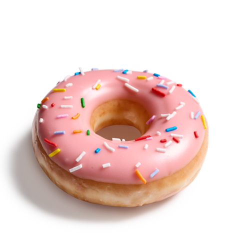 Picture of Strawberry Iced Doughnut with Sprinkles