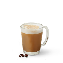 OG latte in a glass mug
