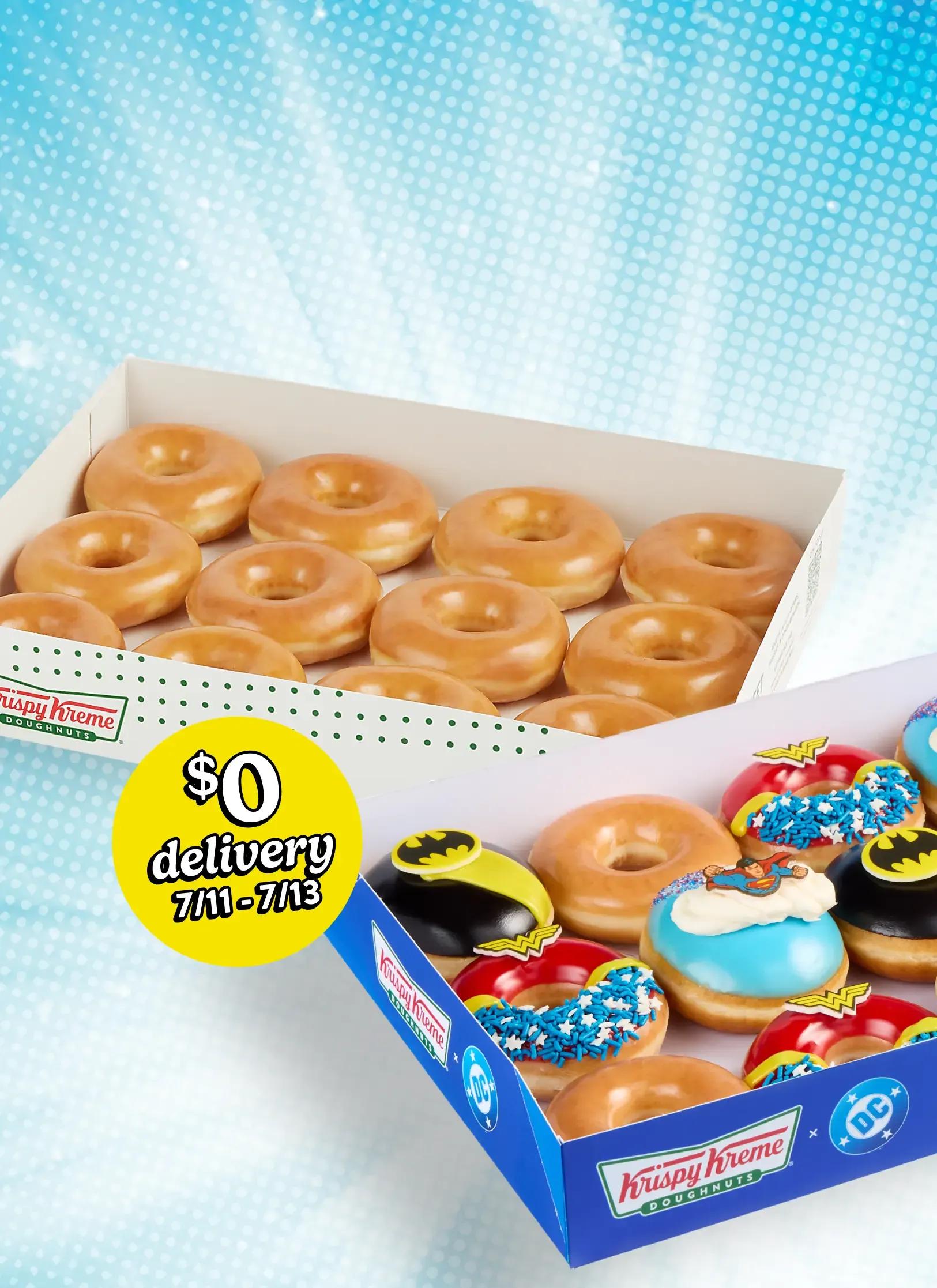 bogo $3 original glazed dozen & $0 deivery