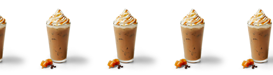 Multiple glasses of Iced caramel latte 