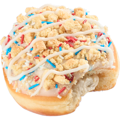 Vanilla Cookies & Kreme Liberty Crunch Doughnut for the fourth of july