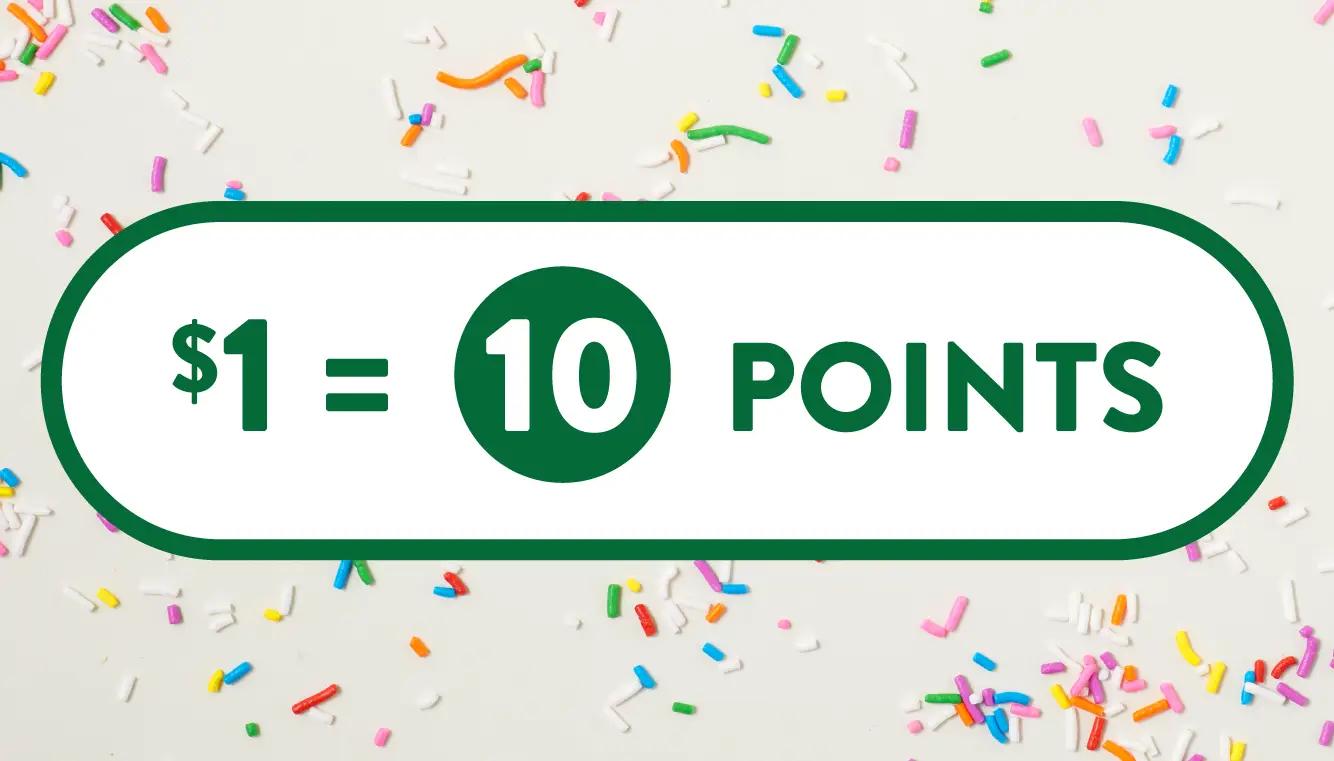$1 = 10 Points with Krispy Kreme Rewards Program
