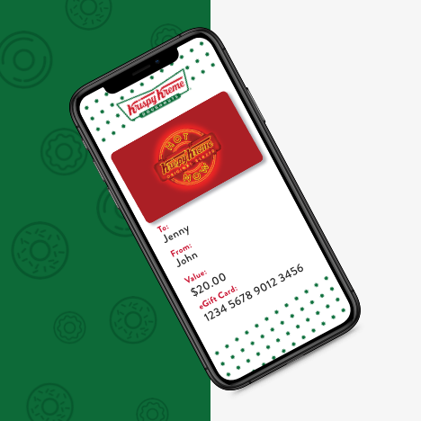 phone with e-gift card from krispy kreme