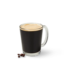 Americano in a glass mug