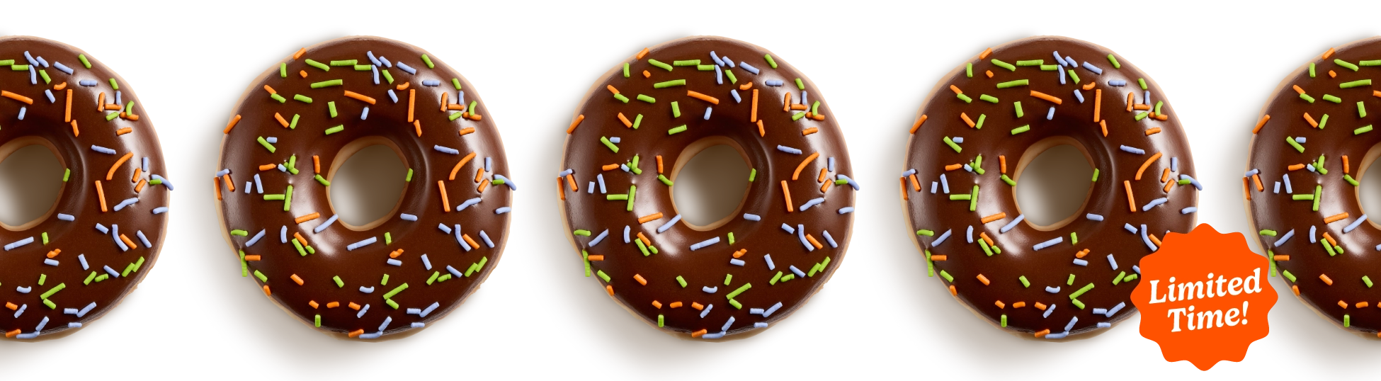 Krispy Kreme Chocolate Iced Doughnut with Halloween Sprinkles