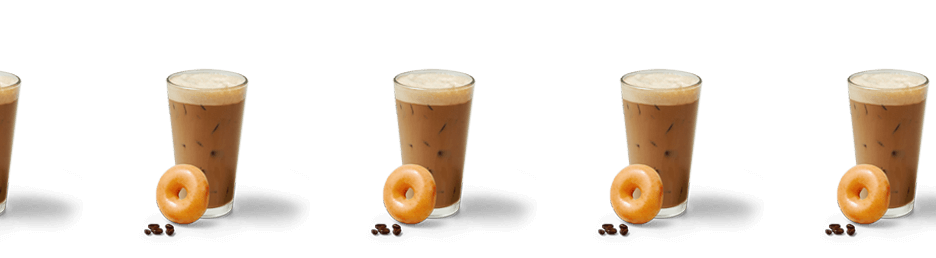 Multiple glasses of Iced Original Glazed Latte