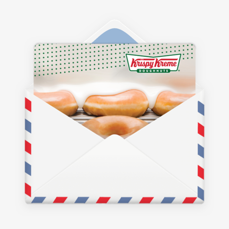 Krispy kreme gift card in envelope