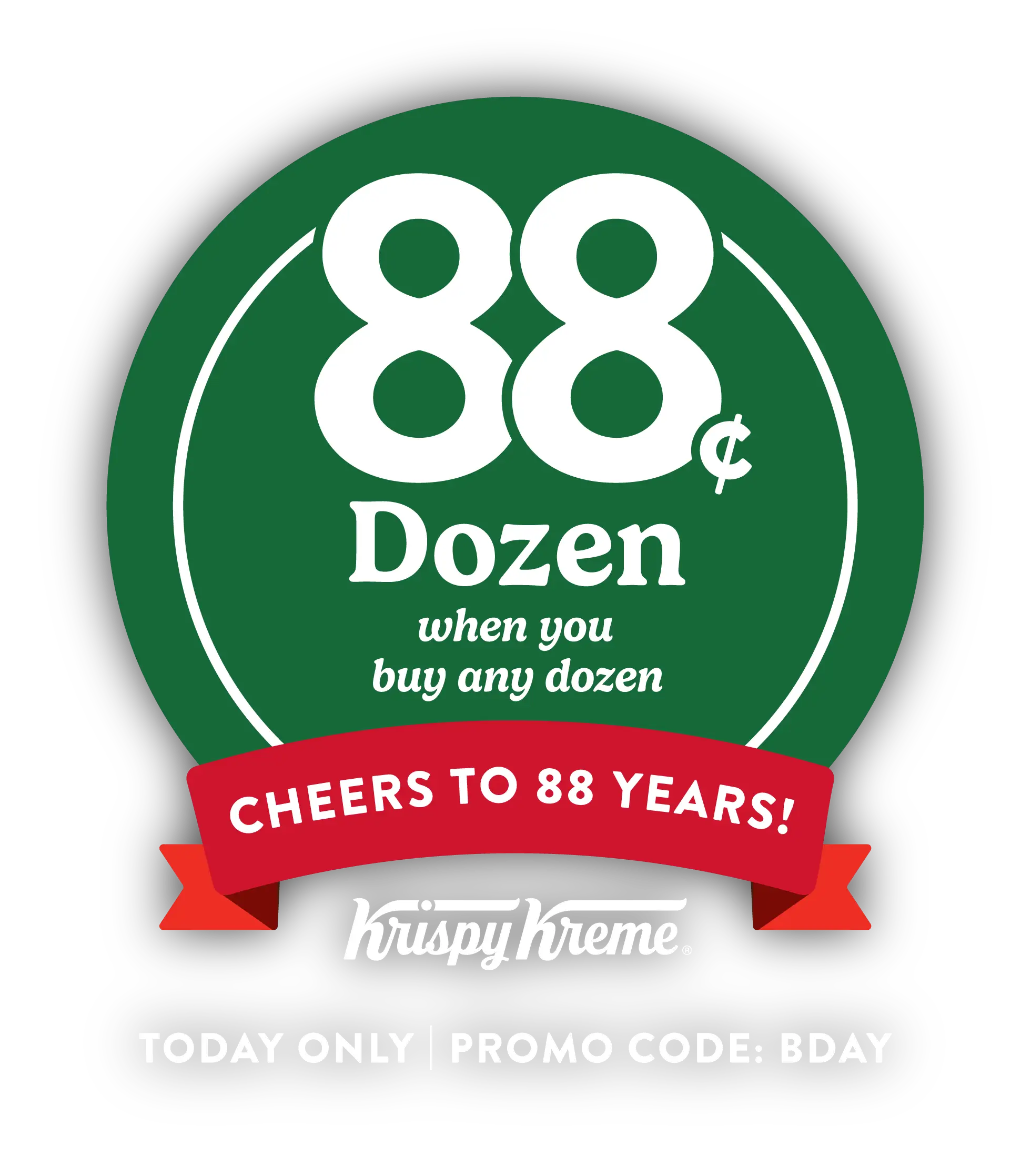 Celebrate Krispy Kreme's 88TH Birthday with a BOGO $0.88 Original Glazed Dozen
