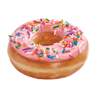 Picture of Strawberry Iced Doughnut with Sprinkles