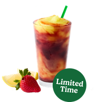 Blended strawberry lemonade in a glass