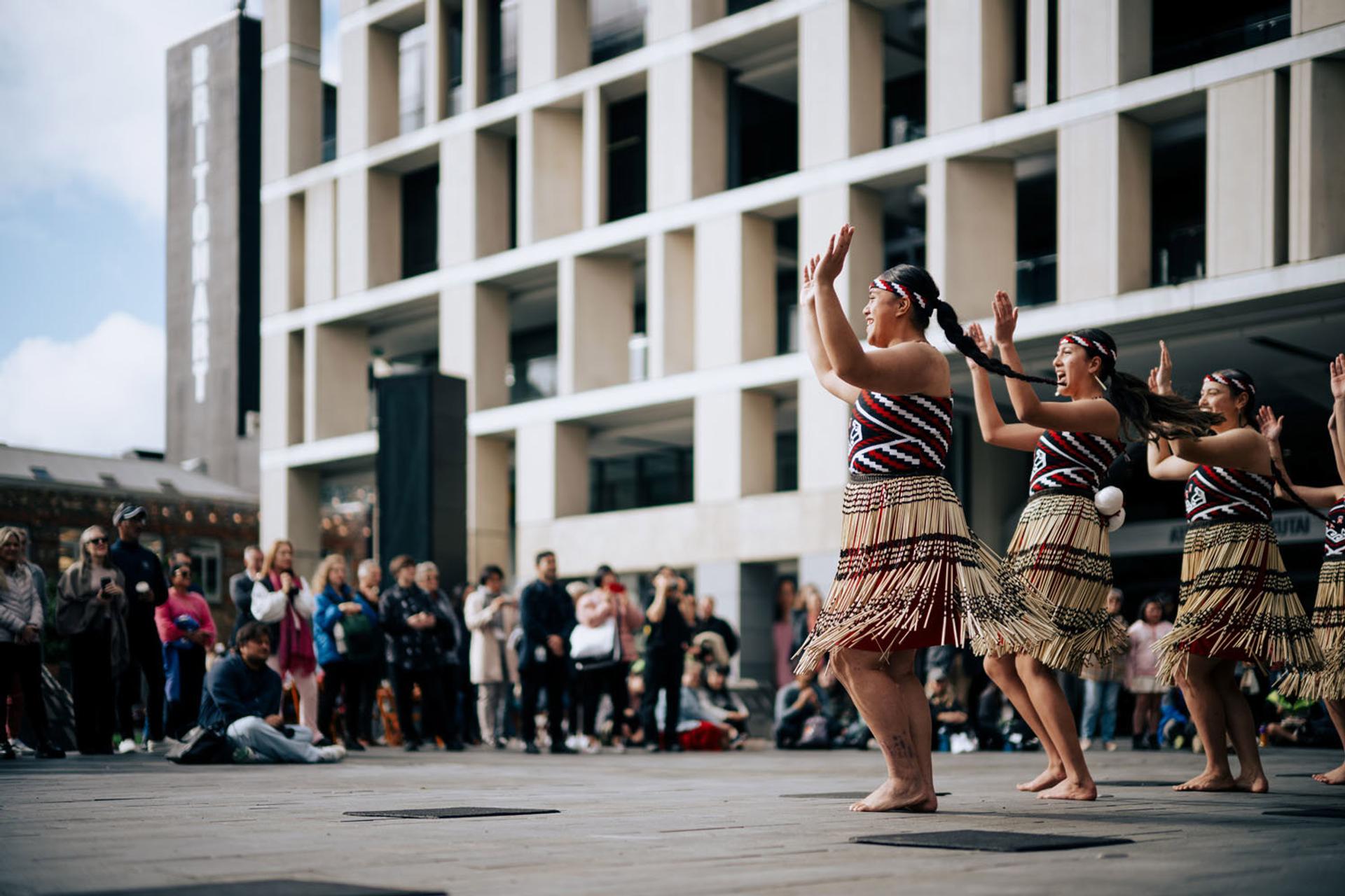 Kapa haka performance by Te Wharekura o Hoani Waititi Marae, Auckland CBD
