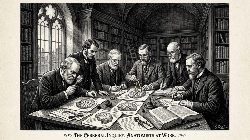 Neuromarketing team analyzing brain activity heatmaps overlaid with ad campaign creative