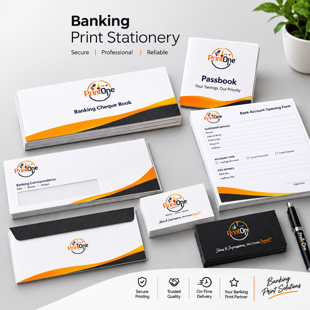 Sample of Banking Print Stationery