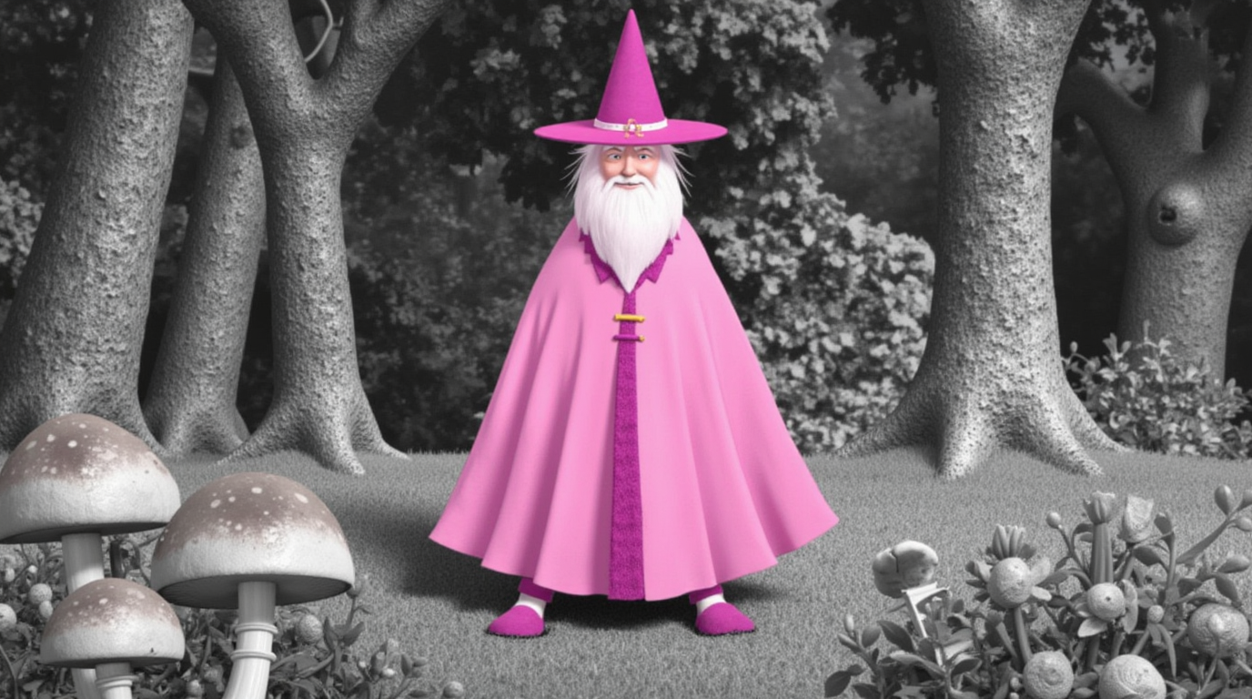 a_pink_elf_wizard_in_a_forest_surrounded_with_mushrooms_and_weed_flower_plants_988c457e-6c6b-403e-b831-8b65ed65763c