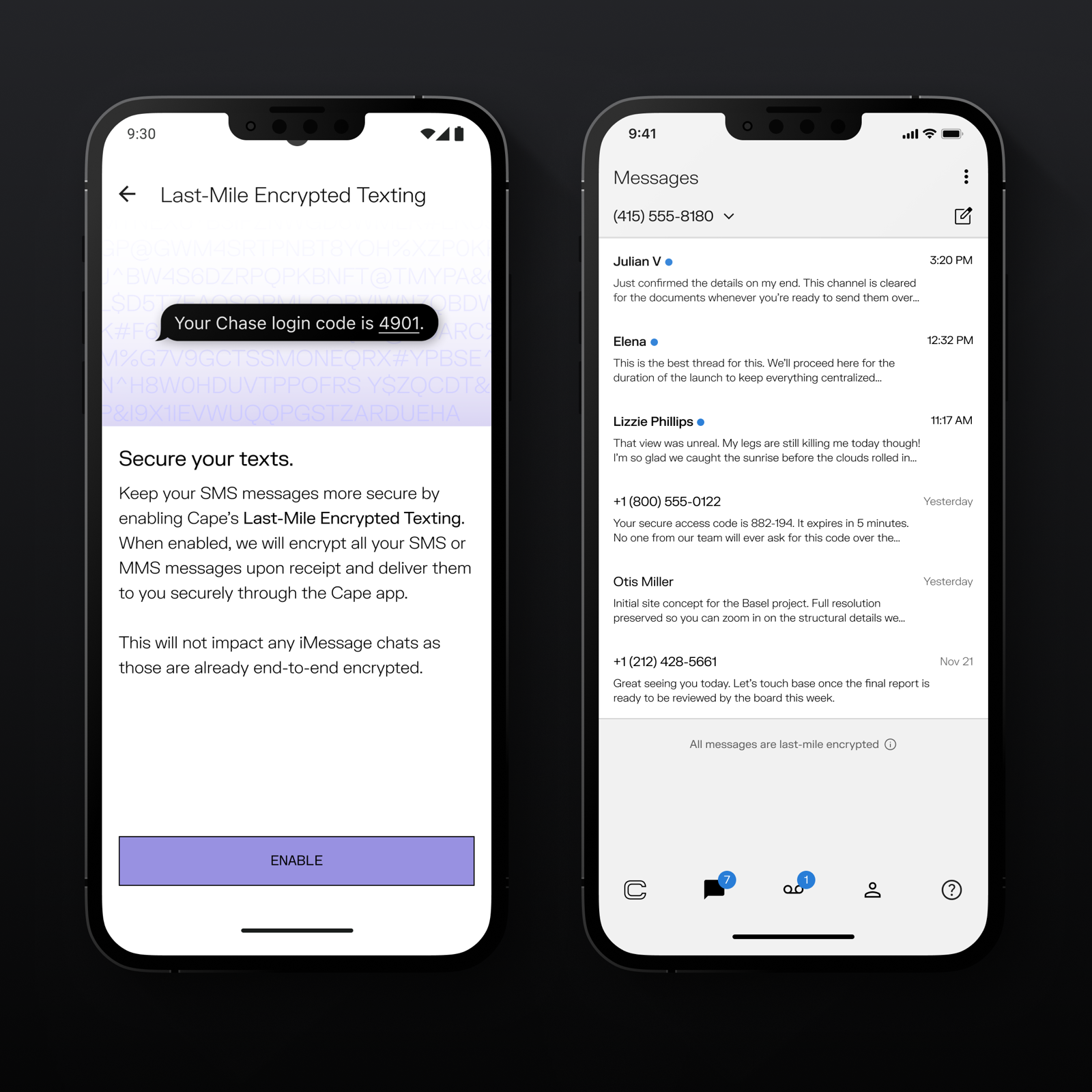 Last-Mile Encrypted Texting