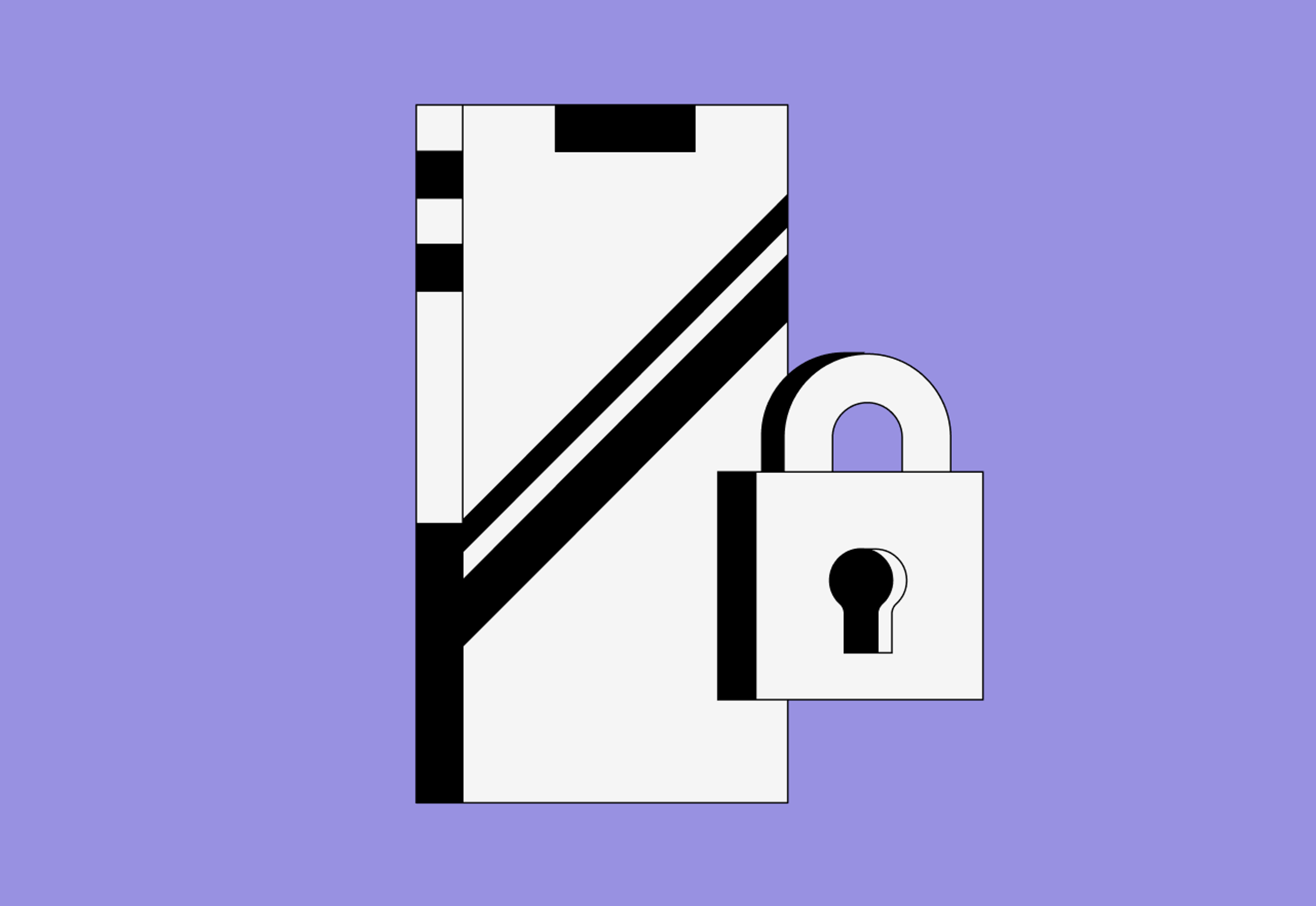 An illustration of a phone with a lock