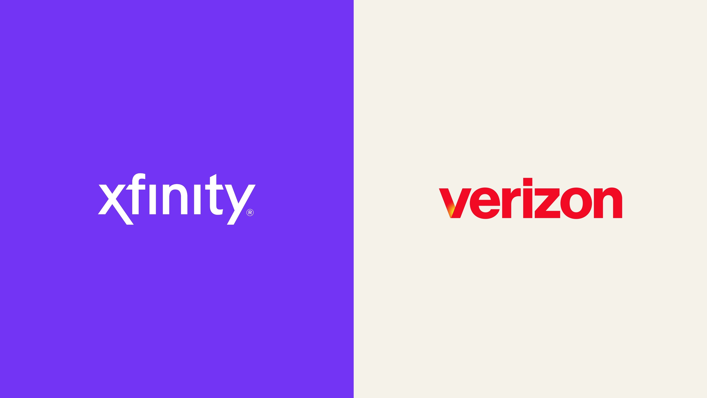 The Xfinity logo side-by-side with the Verizon logo
