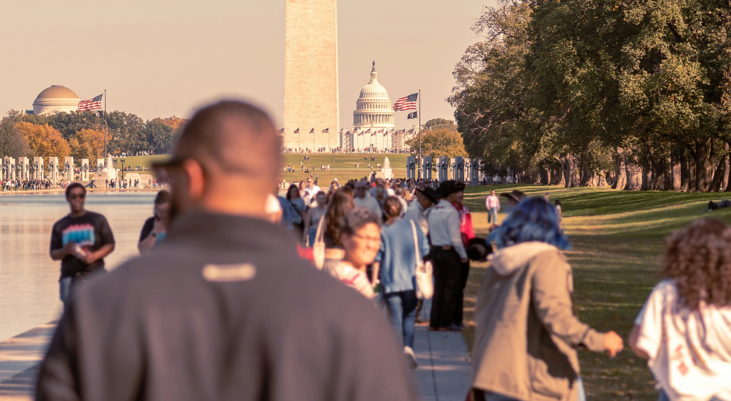 An image of people walking in Washington DC